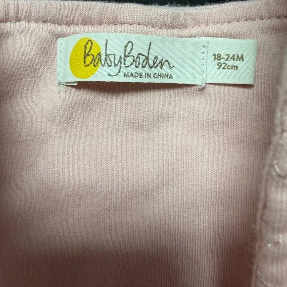 Mini Baby Boden size 18-24 month quilted pinafore pink Easter dress duck print - Picture 3 of 3